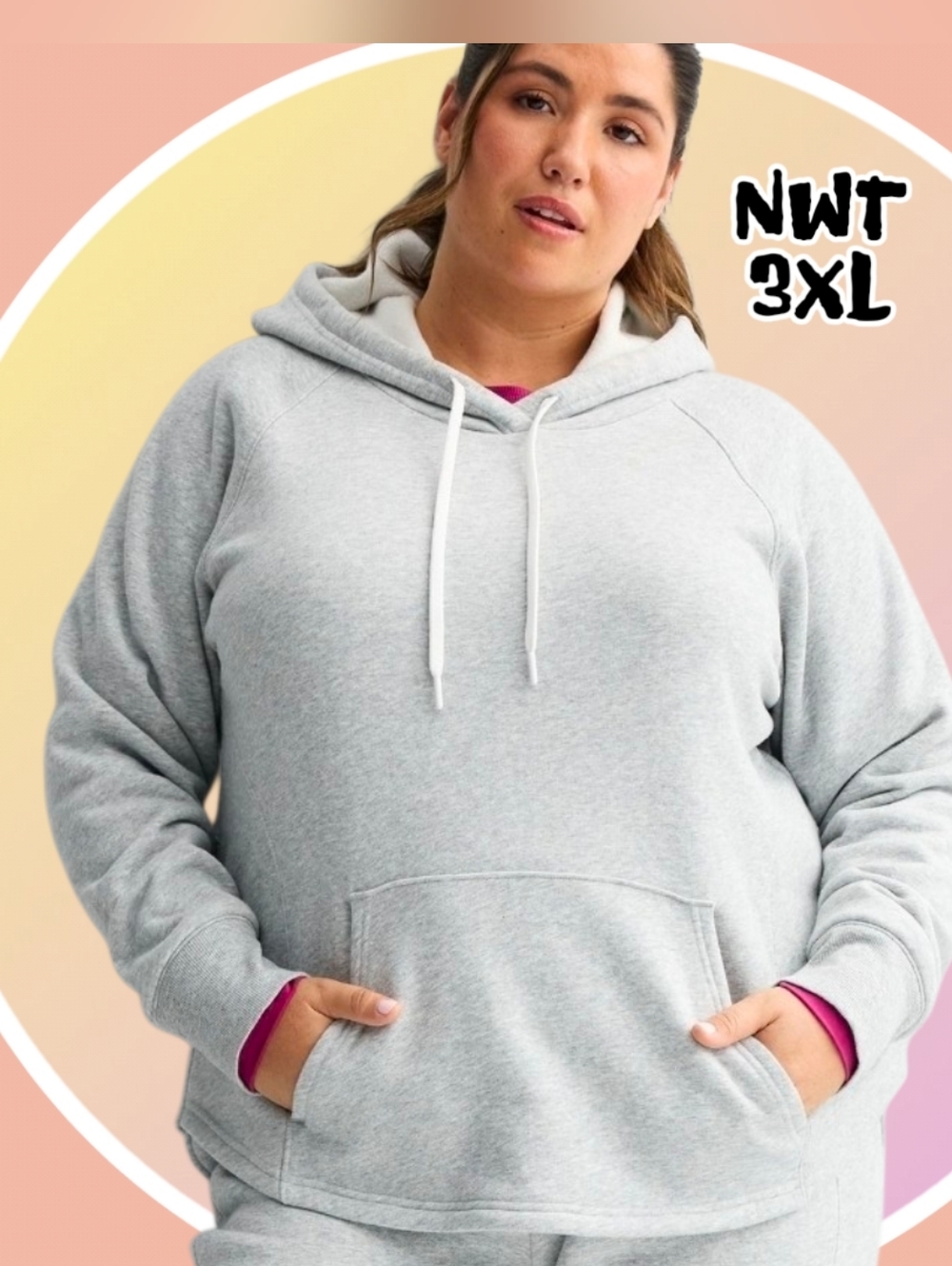 NWT Plus Sz 3XL Ultra Soft Fleece Hoodie w Kangaroo Pocket